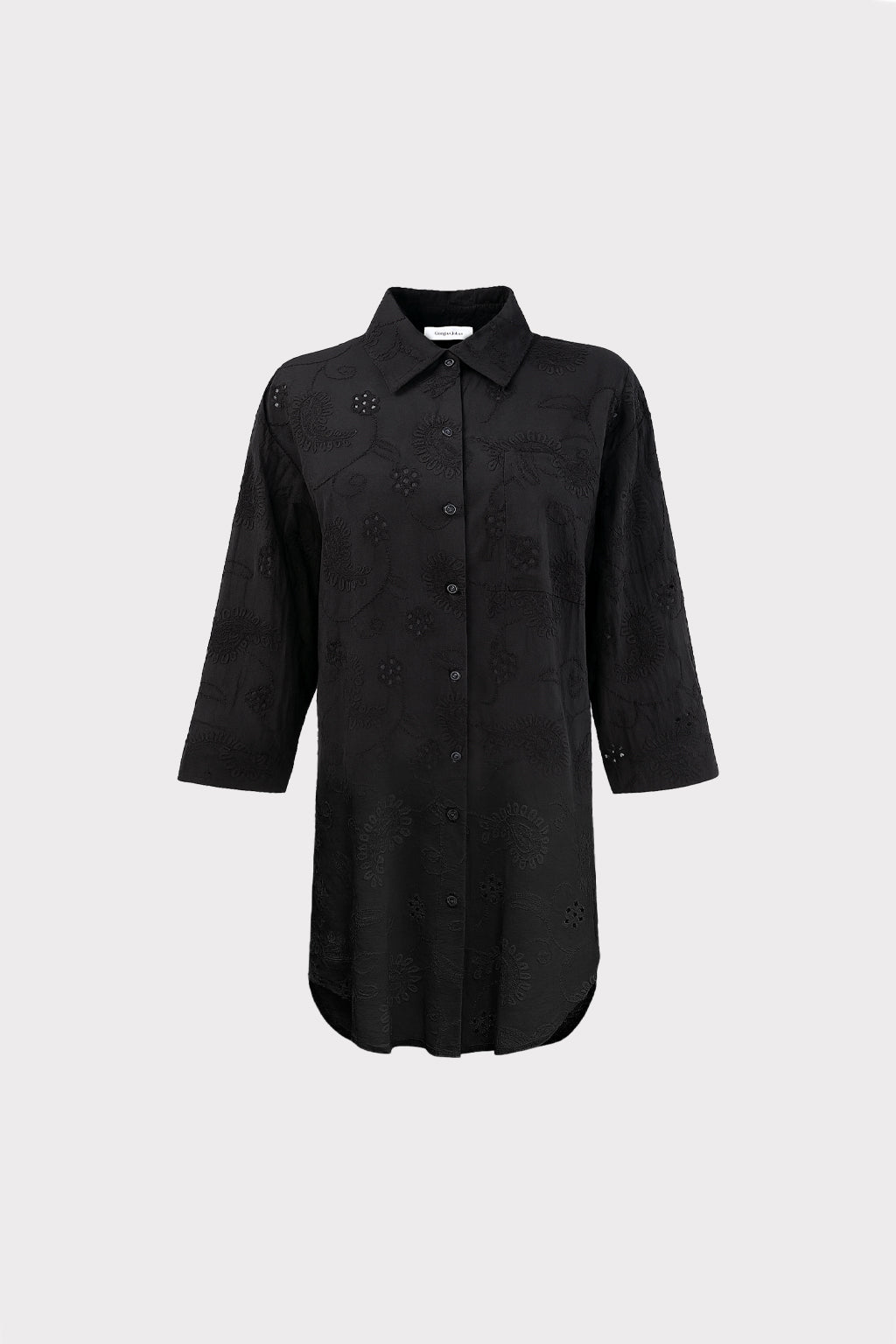 Abito camicia corto in sangallo