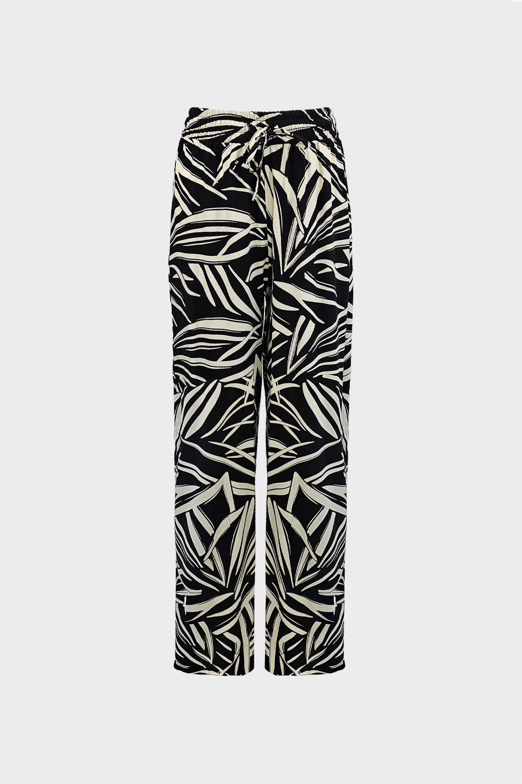 Pantalone stampa foglia astratta