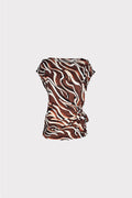 Blusa nodo stampa animalier