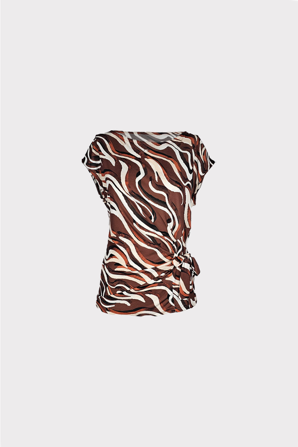 Blusa nodo stampa animalier