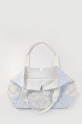Borsa righe ricamo
