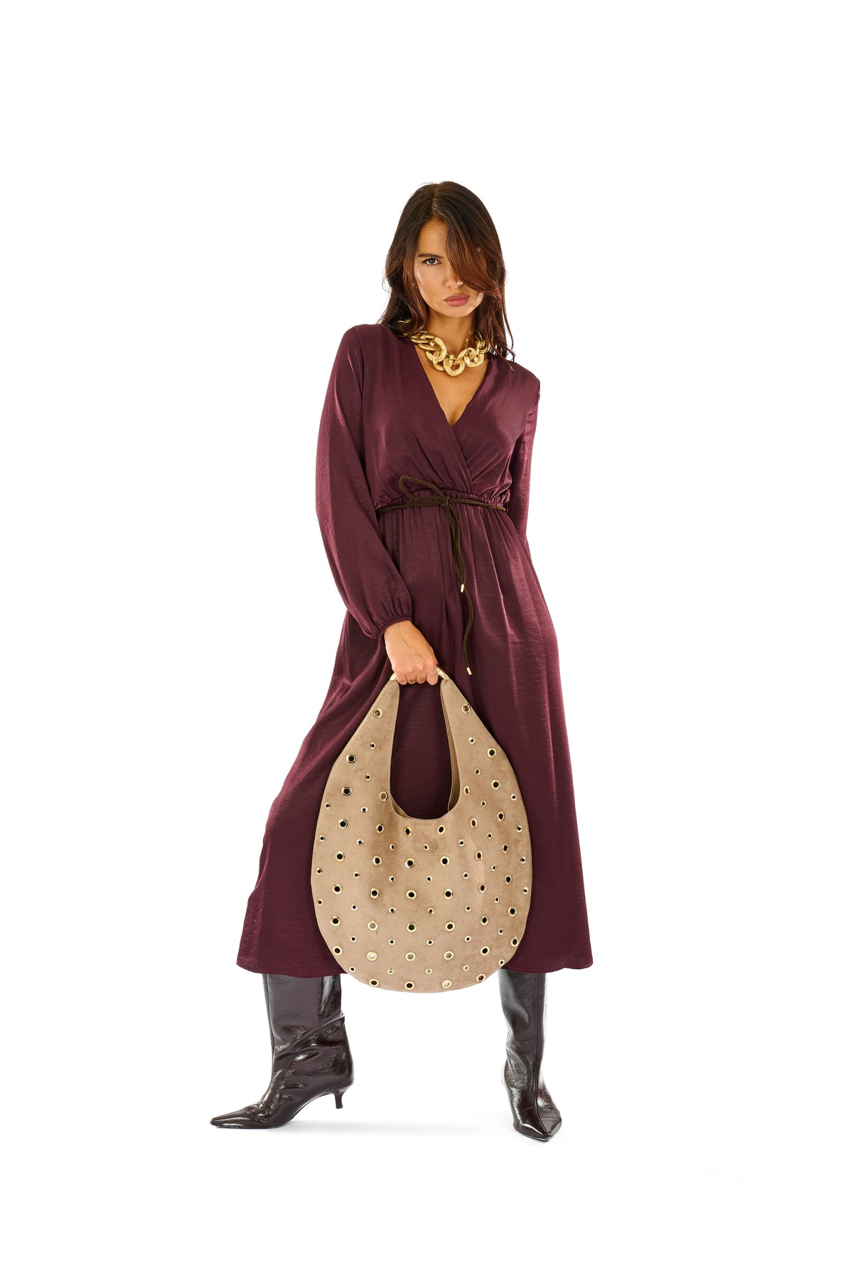 Borsa hobo occhielli vela