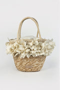 Borsa paglia petali