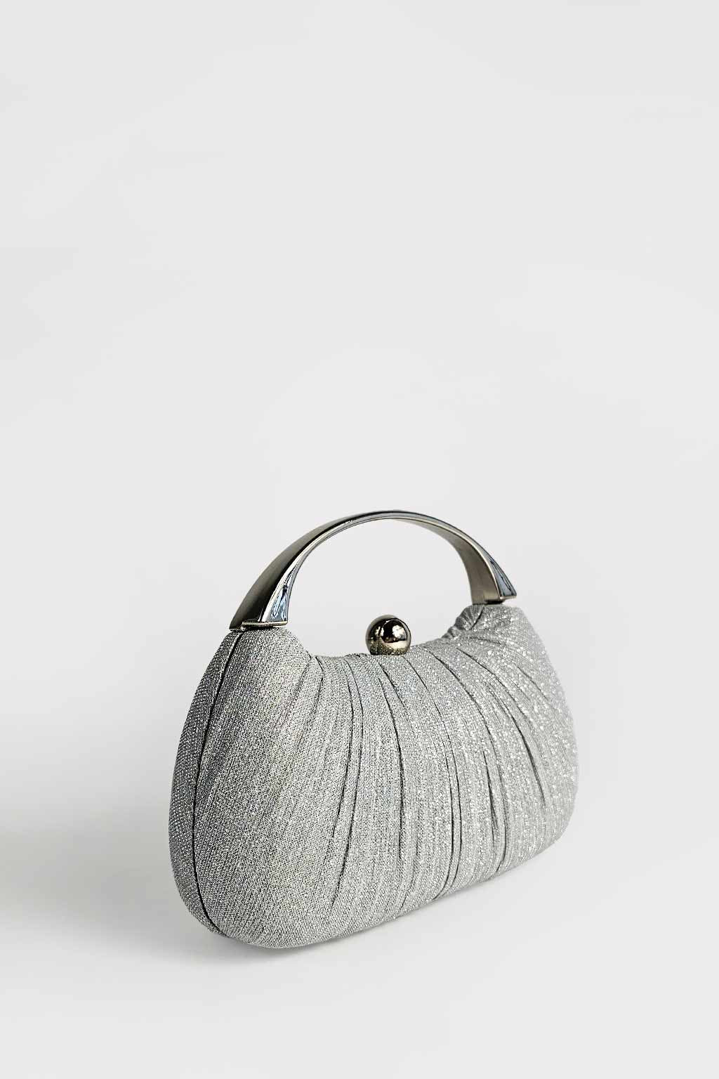 Pochette plisse' lurex