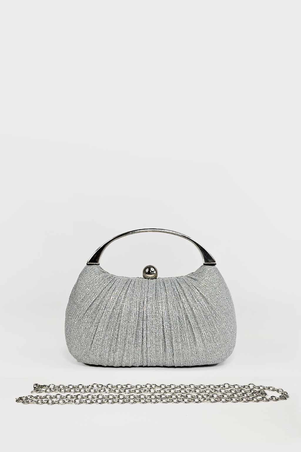 Pochette plisse' lurex
