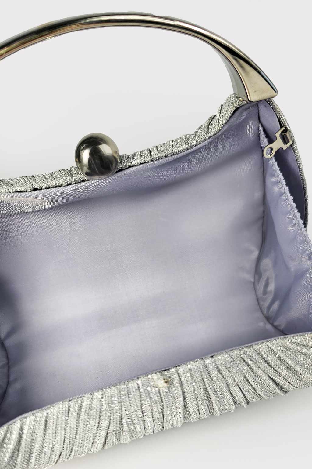 Pochette plisse' lurex