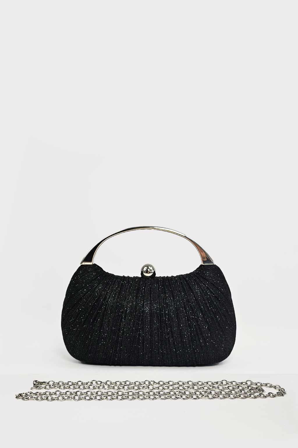 Pochette plisse' lurex
