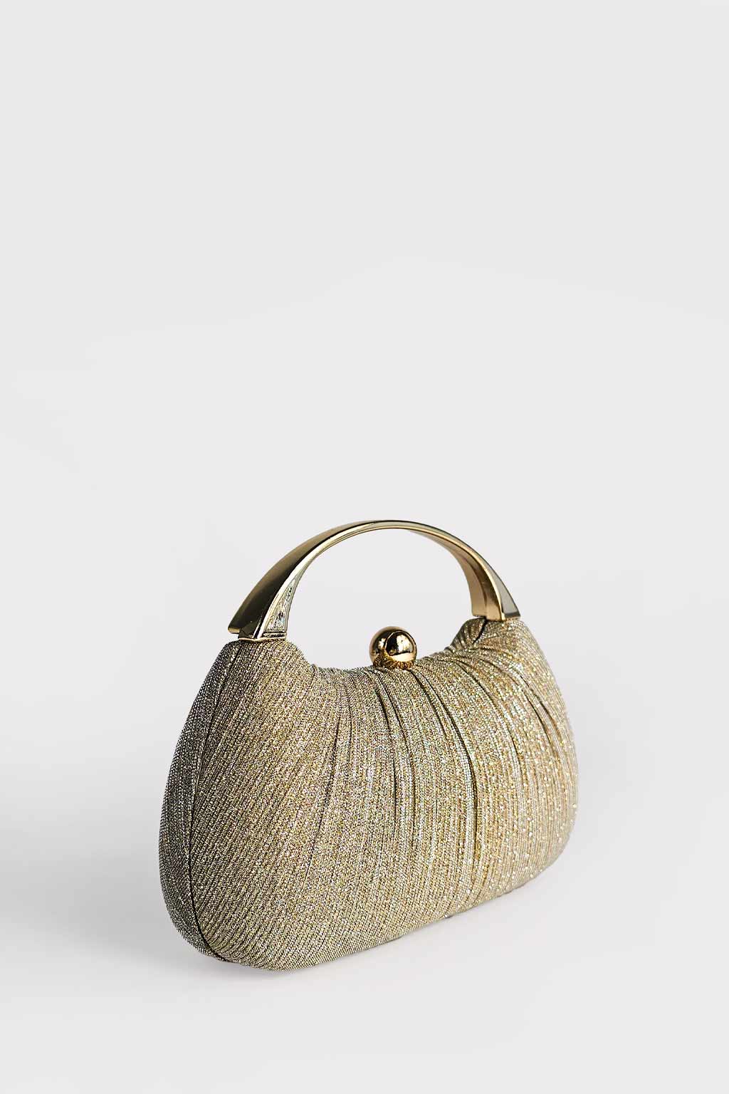 Pochette plisse' lurex