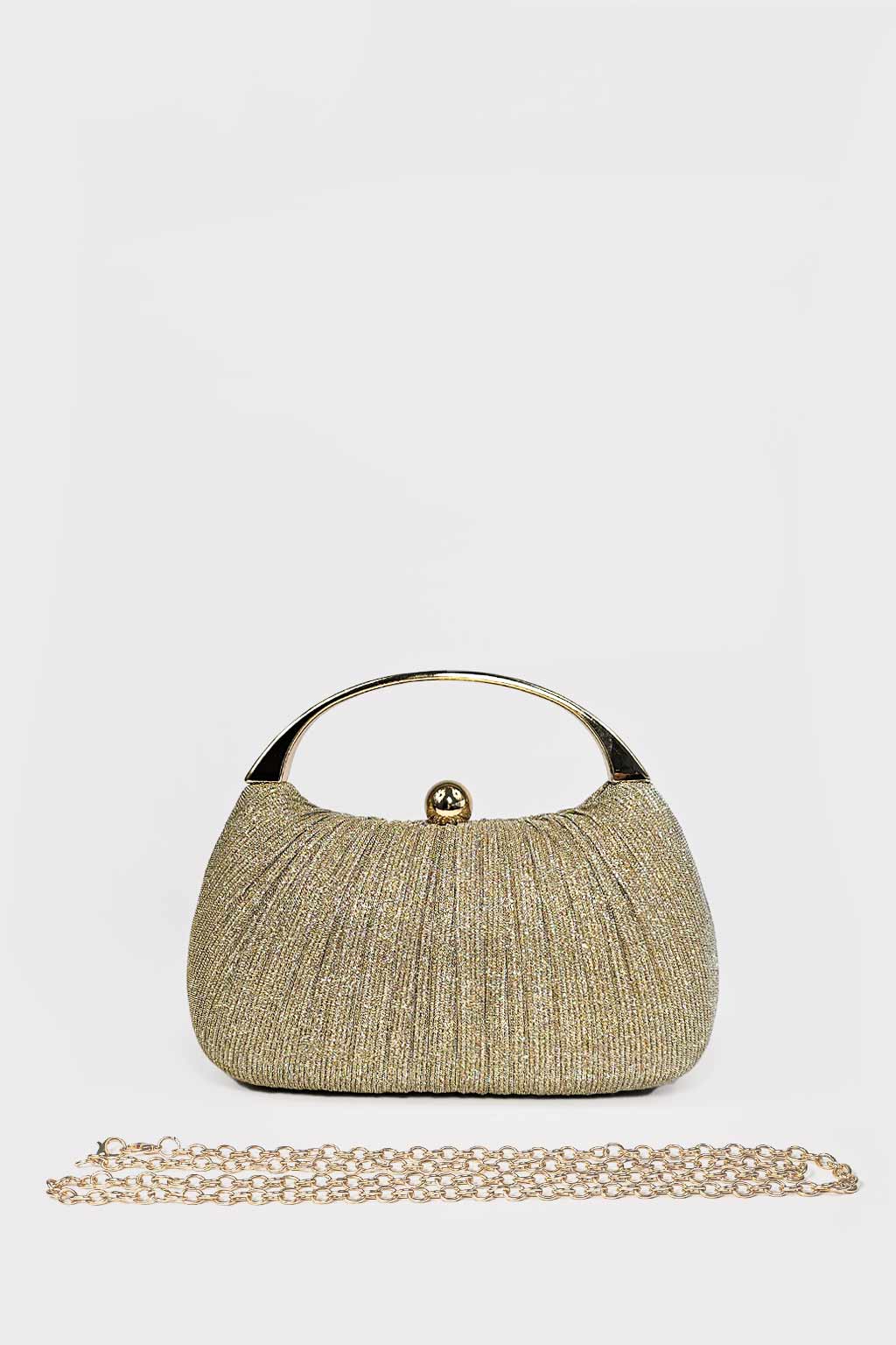 Pochette plisse' lurex