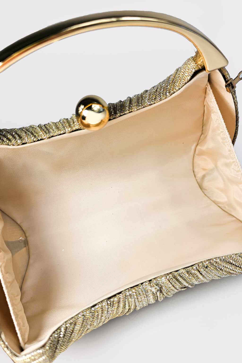 Pochette plisse' lurex