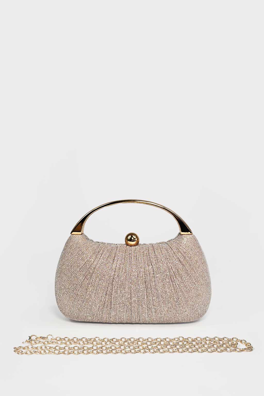 Pochette plisse' lurex