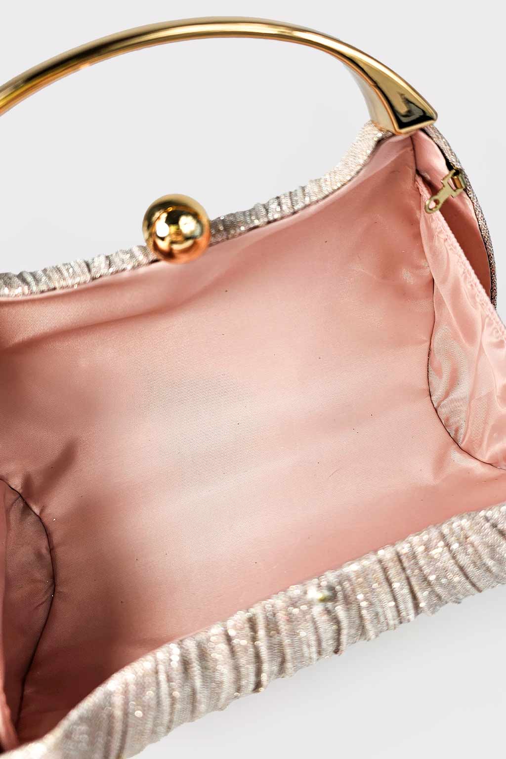 Pochette plisse' lurex