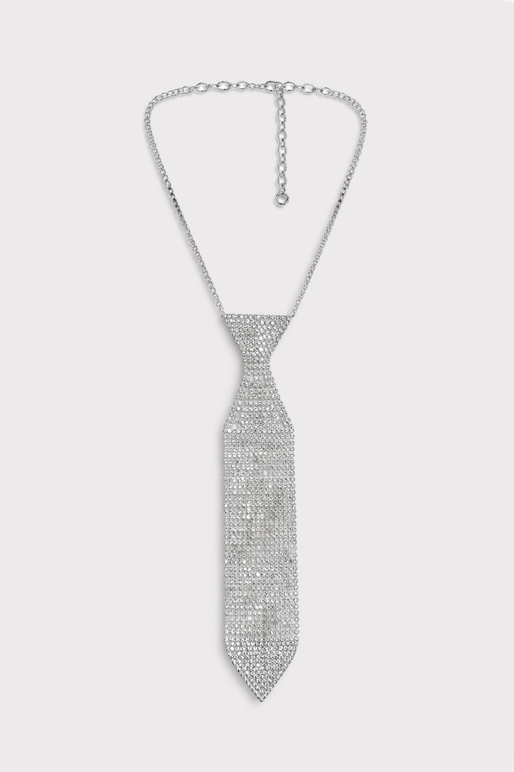 Collana con cravatta strass