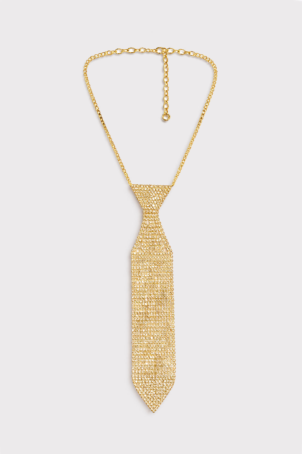 Collana con cravatta strass