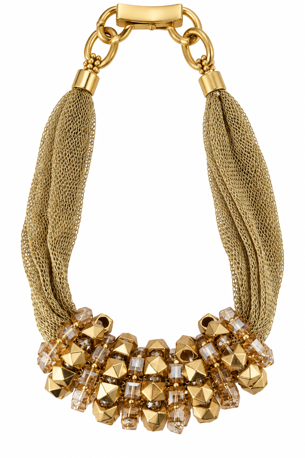 Collana in maglia con borchie