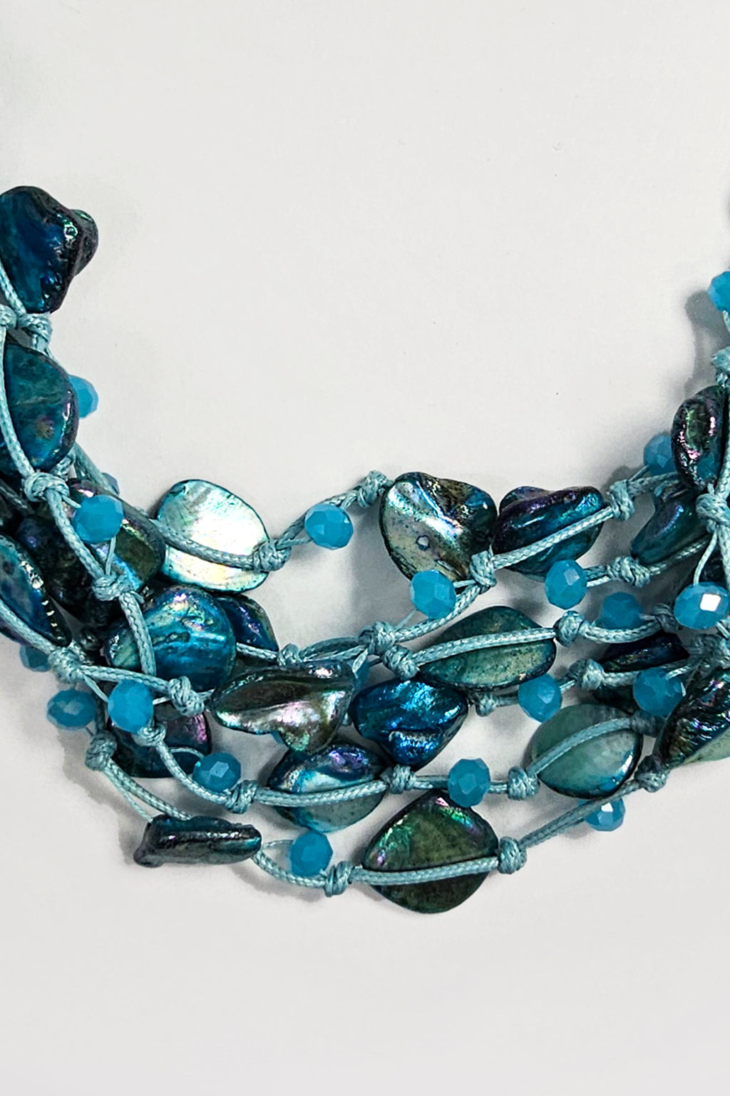 Collana multifili pietre