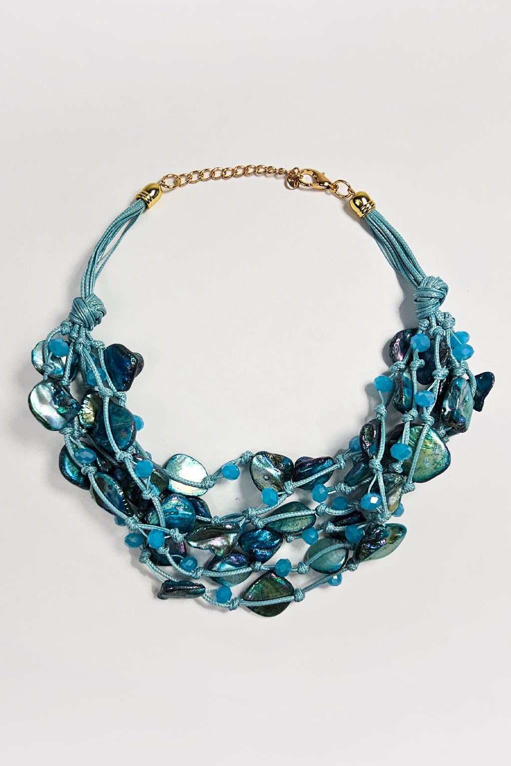 Collana multifili pietre