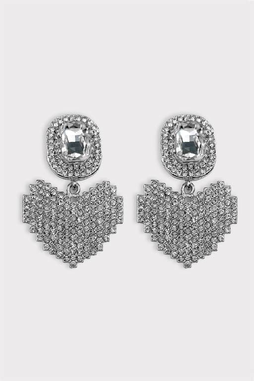 Orecchini cuore strass