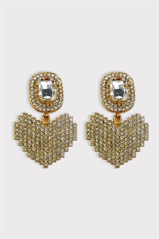 Orecchini cuore strass