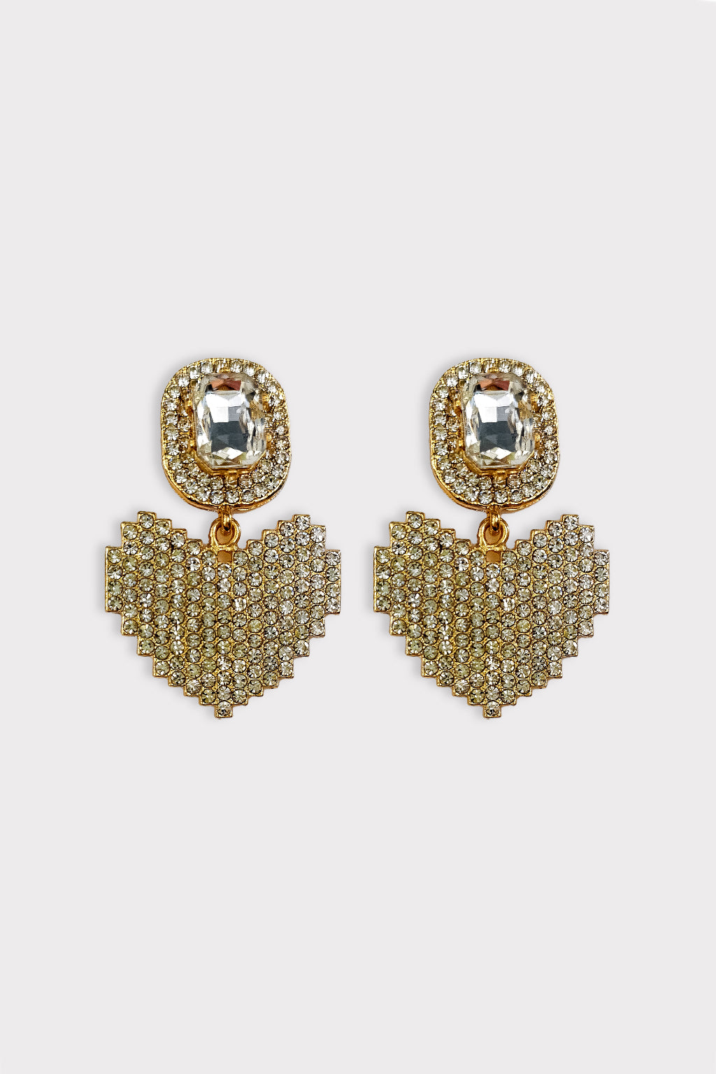 Orecchini cuore strass