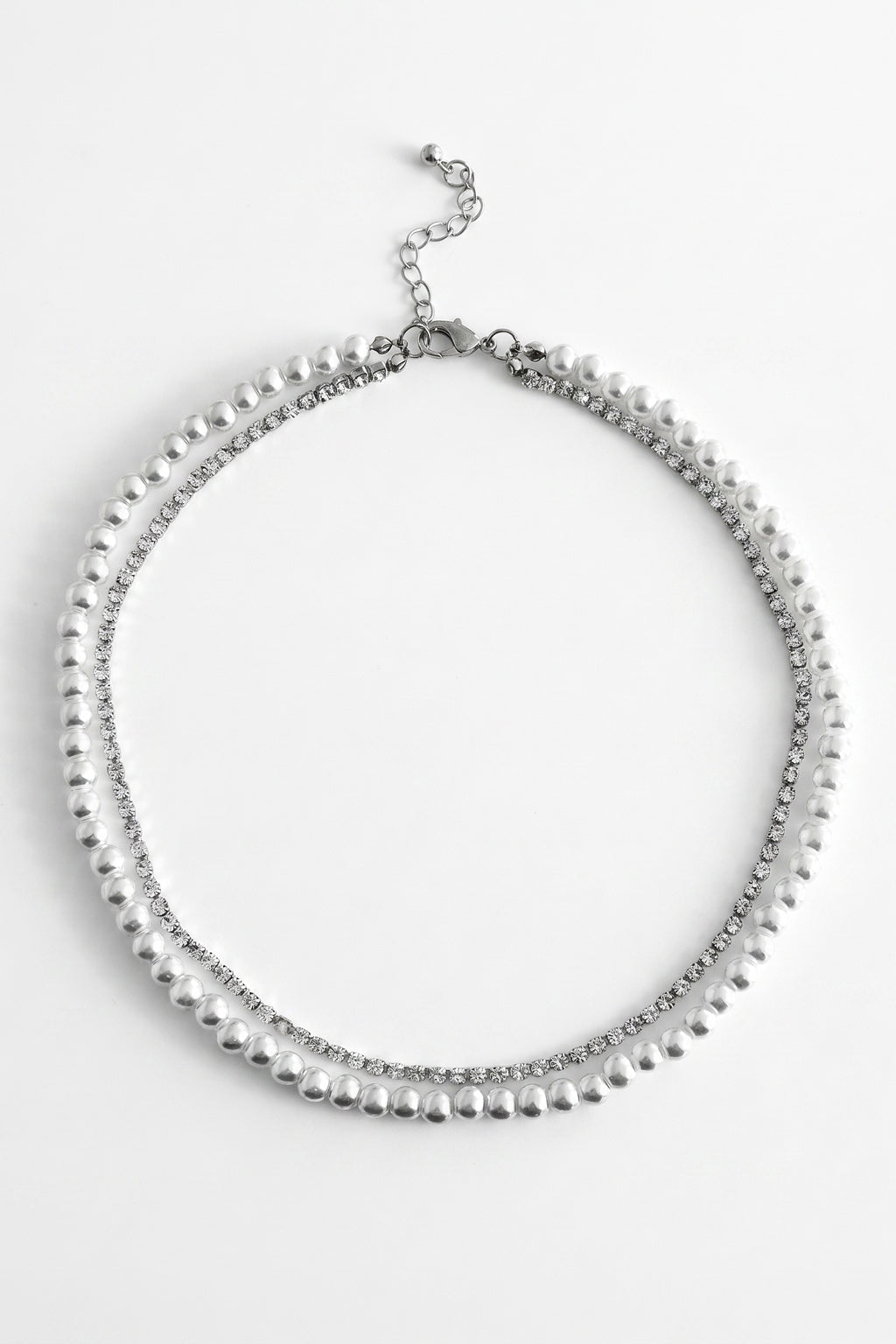 Collana girocollo perle e strass