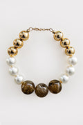 Collana corta sfere e perle