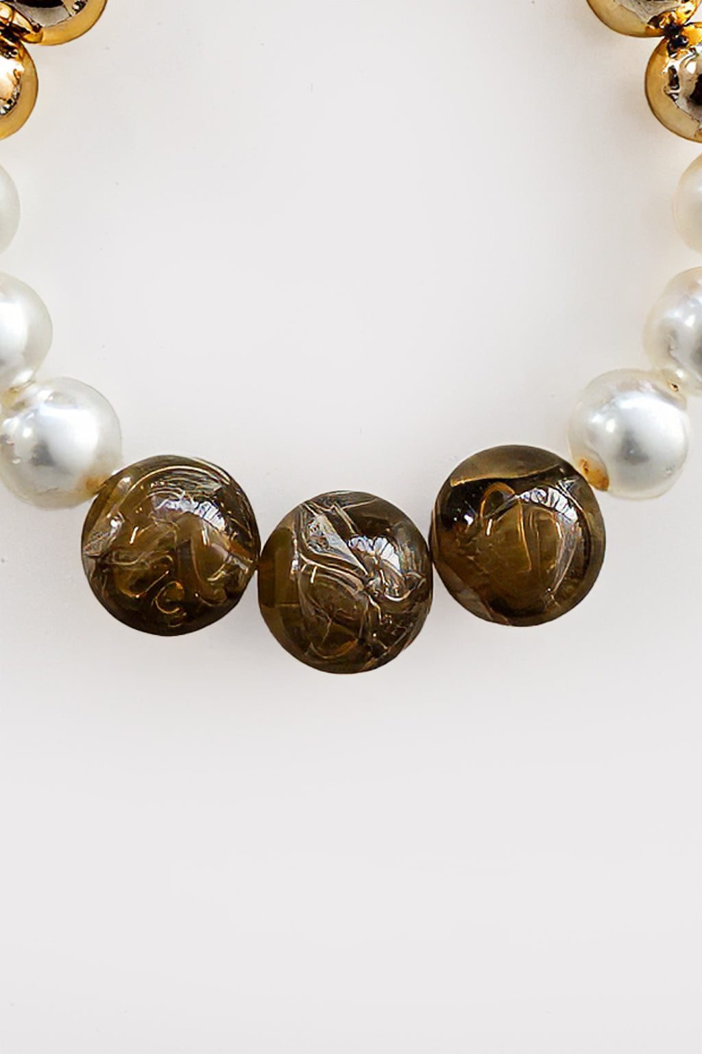 Collana corta sfere e perle
